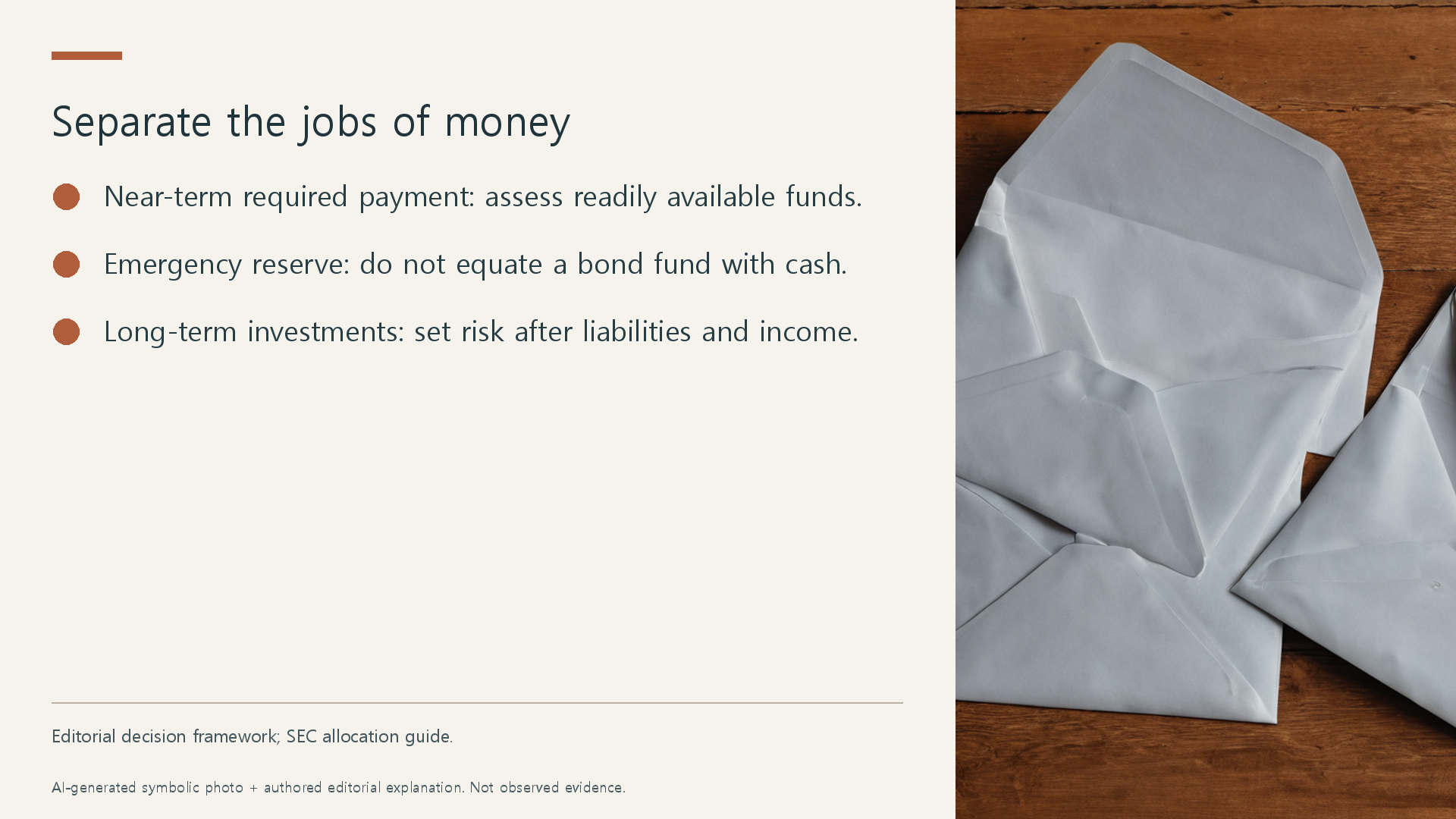Separate the jobs of money
