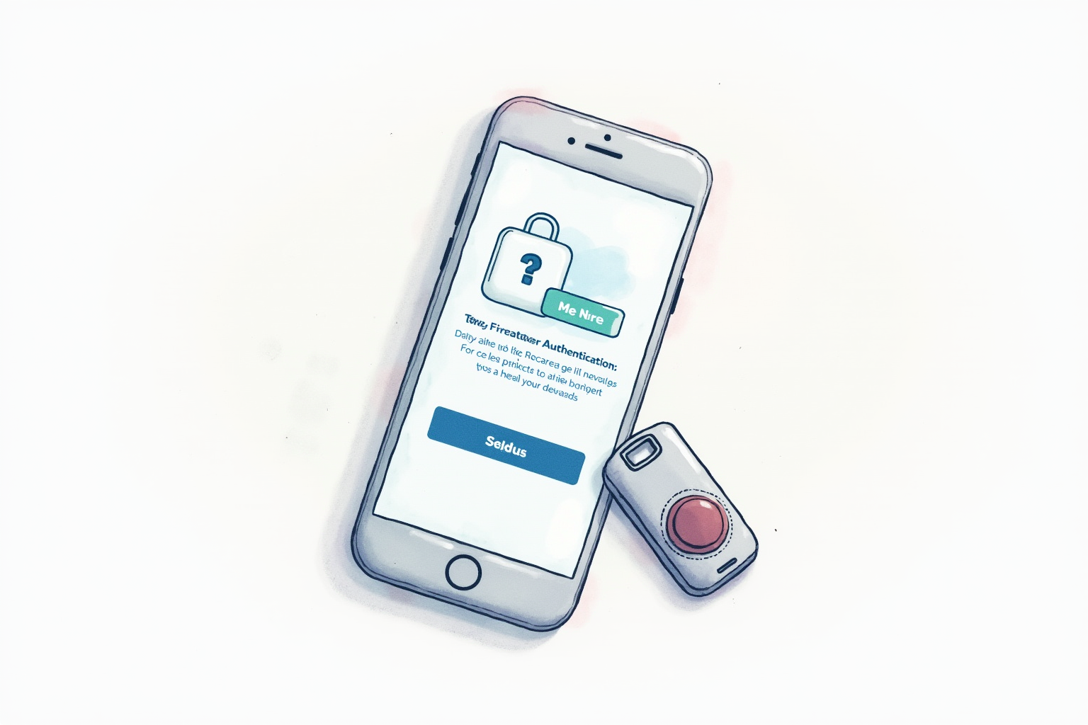 Two-factor authentication setup on smartphone with security key