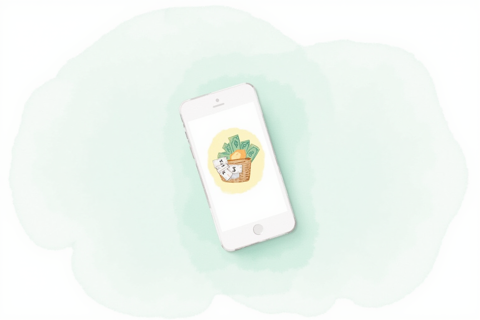 Tax refund direct deposit notification on smartphone with money symbol
