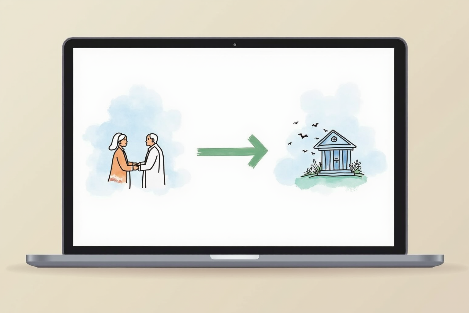 ACH bank transfer process diagram between business accounts on tablet