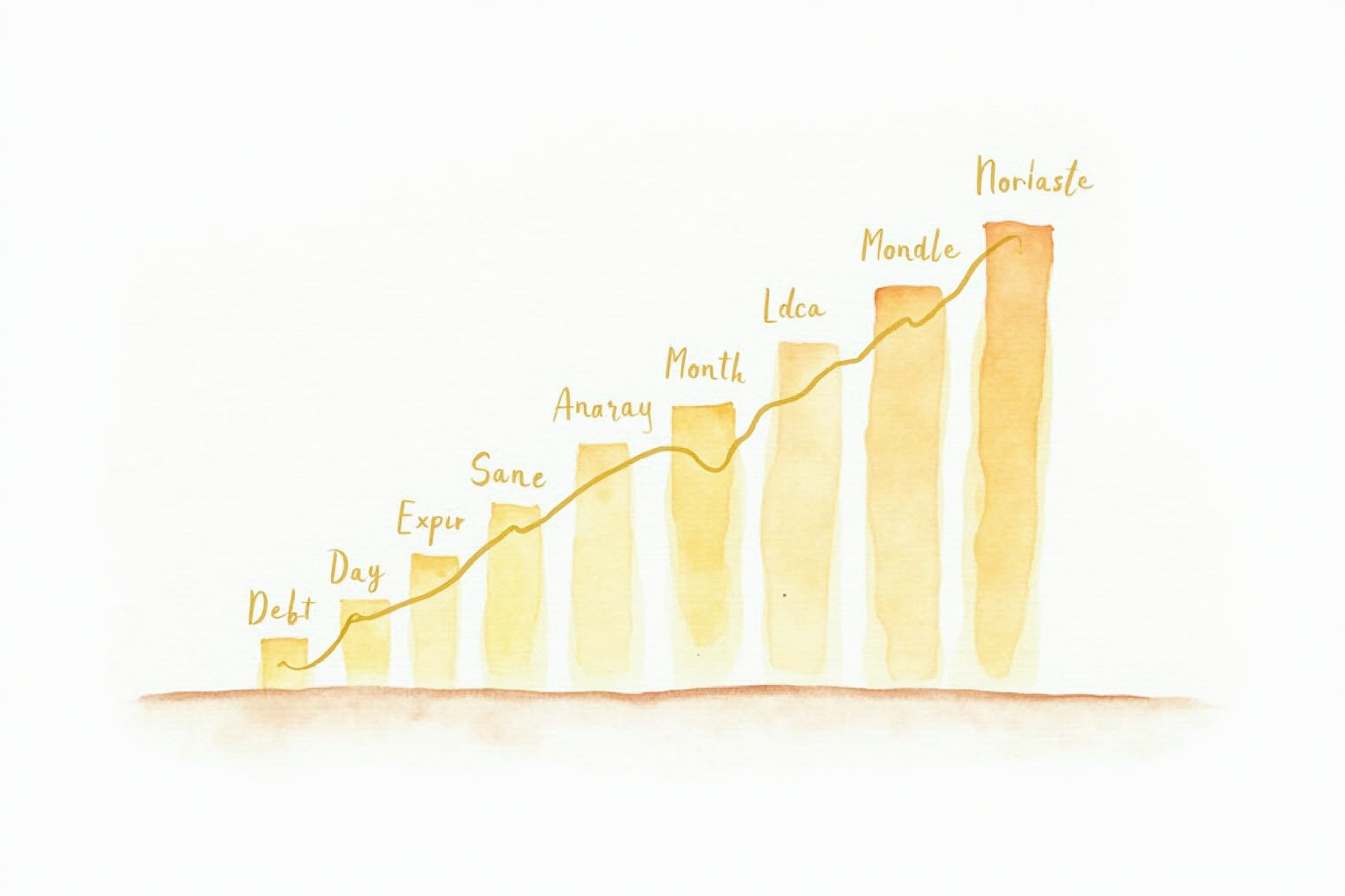 Debt payoff progress chart showing decreasing balance over months