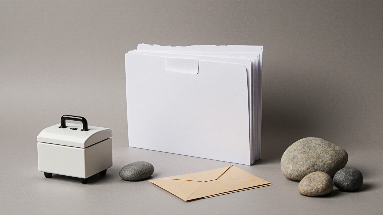 Blank envelopes and finance planning tray