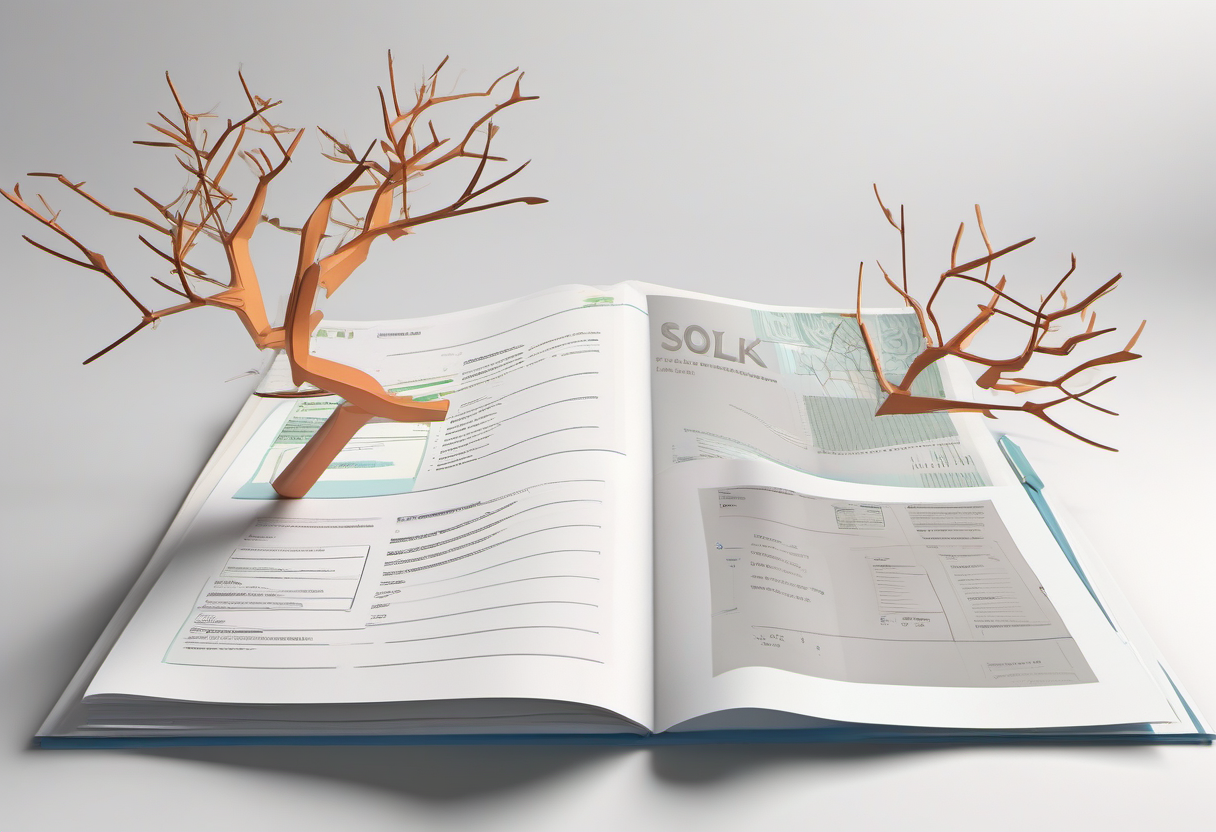 Roth Solo 401k decision path with retirement folders and tax forms